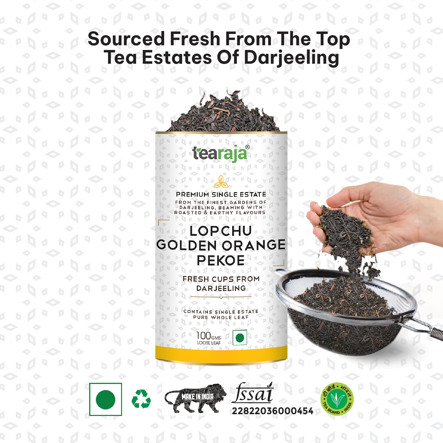 Tearaja Lopchu Golden Orange Pekoe Darjeeling Leaf Tea, 100g product image 3