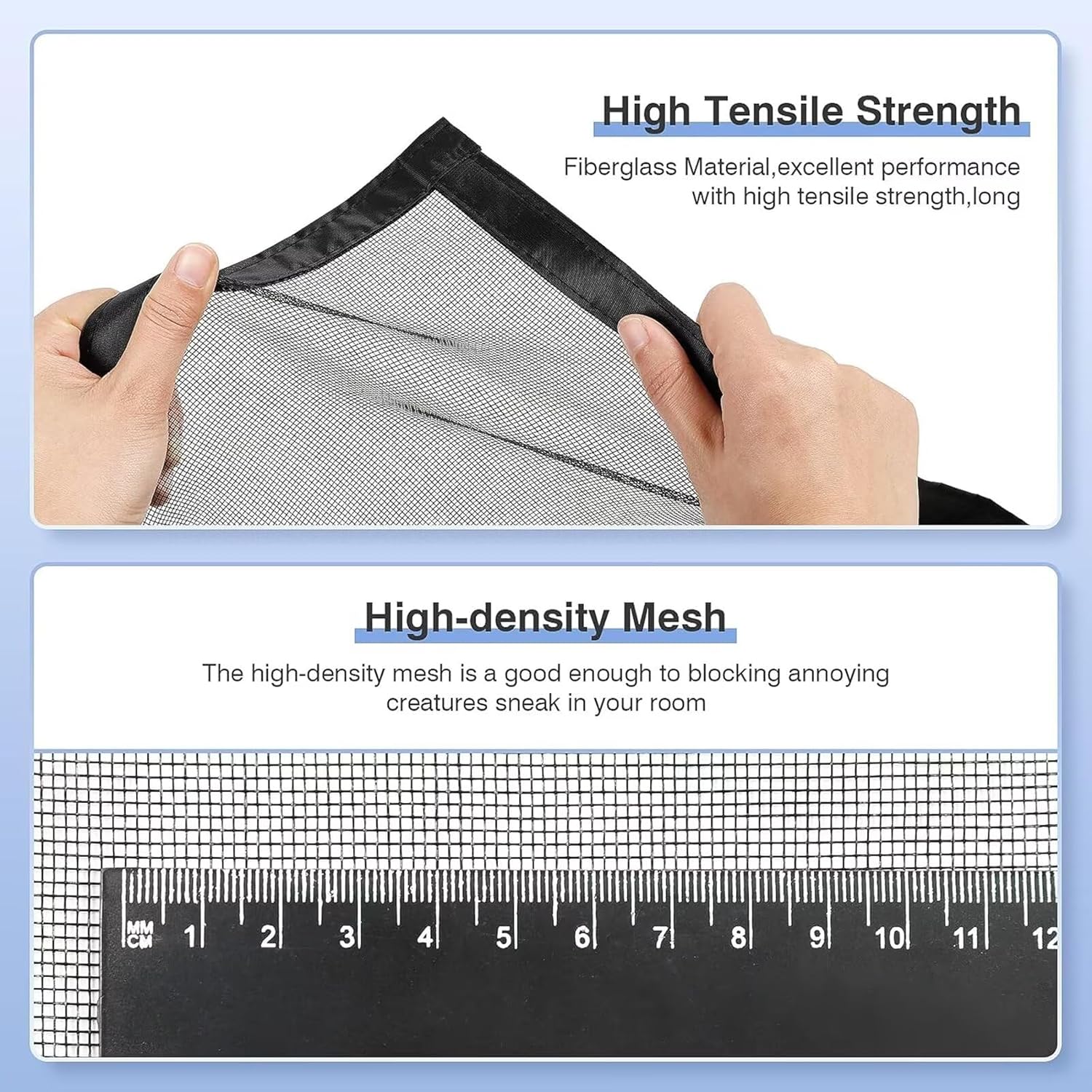 Magnetic Screen Door Fiberglass 135x205cm Magnets Heavy Duty Fiberglass Mesh Curtain with Weights in Bottom-Full Frame Magic Seal Black