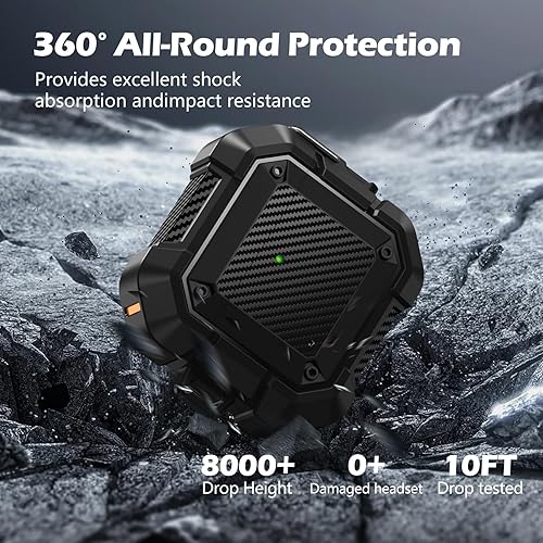 Vista 2 de Funda para AirPods 4, Compatible con Apple AirPods de 4ª Generación Funda Cubierta con Bloqueo Seguro y Llavero y Kit de Limpieza, Funda Protectora