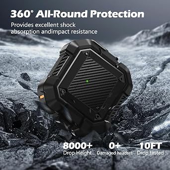 for AirPods 4 Case, Compatible with Apple AirPods 4th Generation Case Cover with Secure Lock& Keychain &Cleaner Kit, Full Body Shockproof Protective Case Hard Shell (2024)