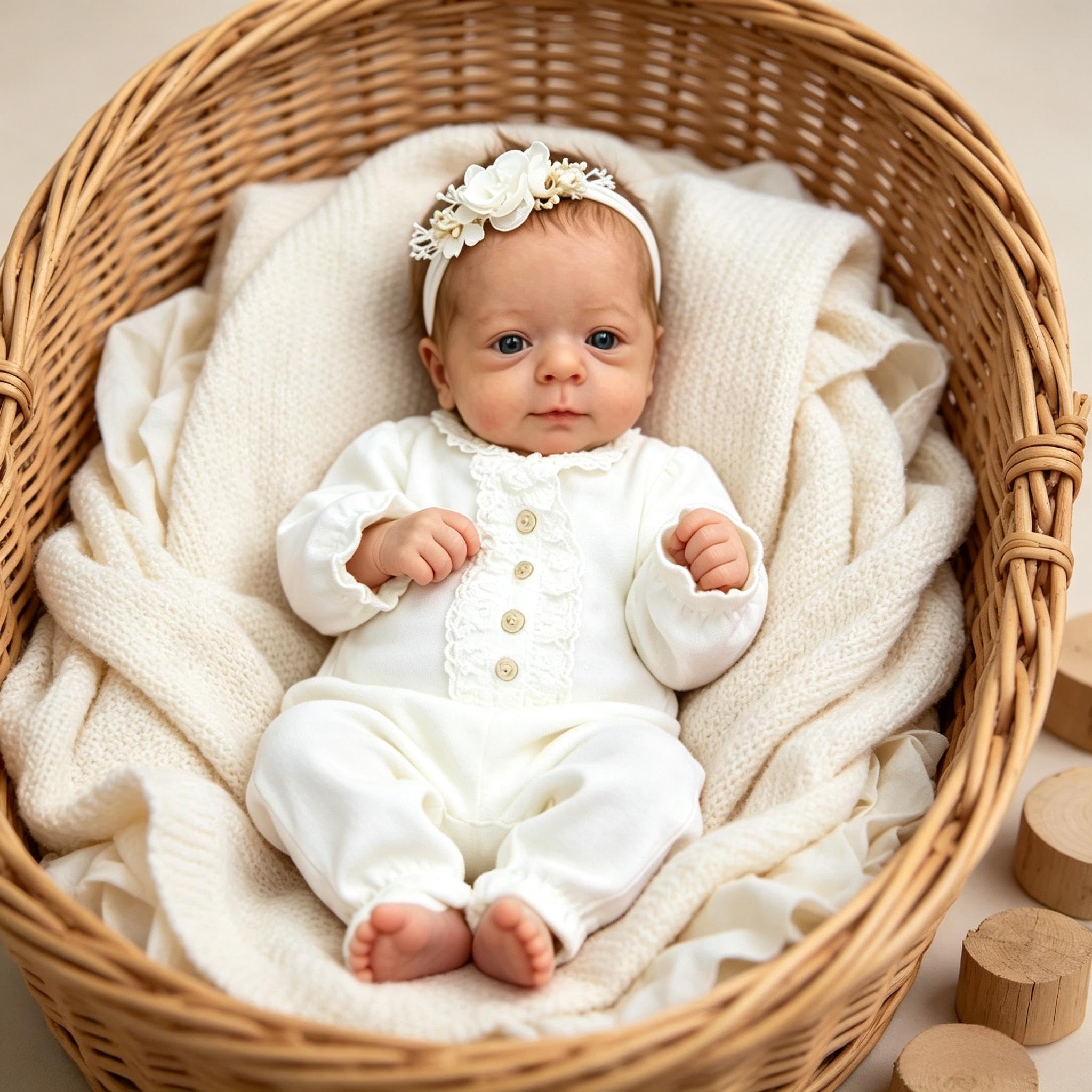 RXDOLL Reborn Baby Vollsilikon Lebensecht Mädchen-48cm Reborn Puppe Mit Haaren, Babypuppen Wie Echt, Lebensechte Babypuppen, Reborn Puppen, 3D-Haut Puppen, Baby Doll für Mädchen 3+