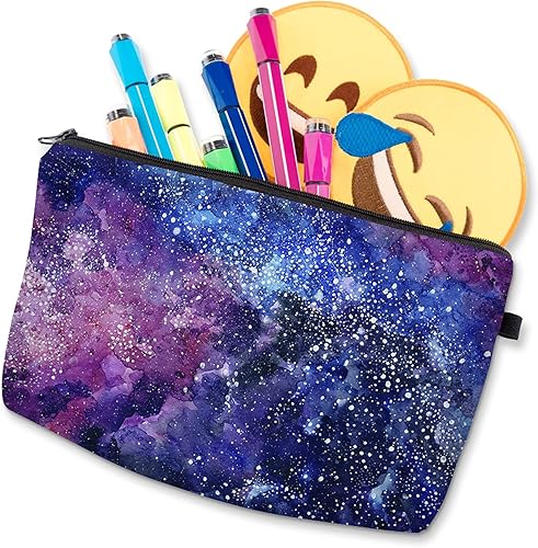 Miniatura 5 de HAPPYLIVE SHOPPING Neceser de maquillaje cosmético de viaje con cremallera, bolsa de equipaje multifunción para adultos, mujeres y hombres (cielo