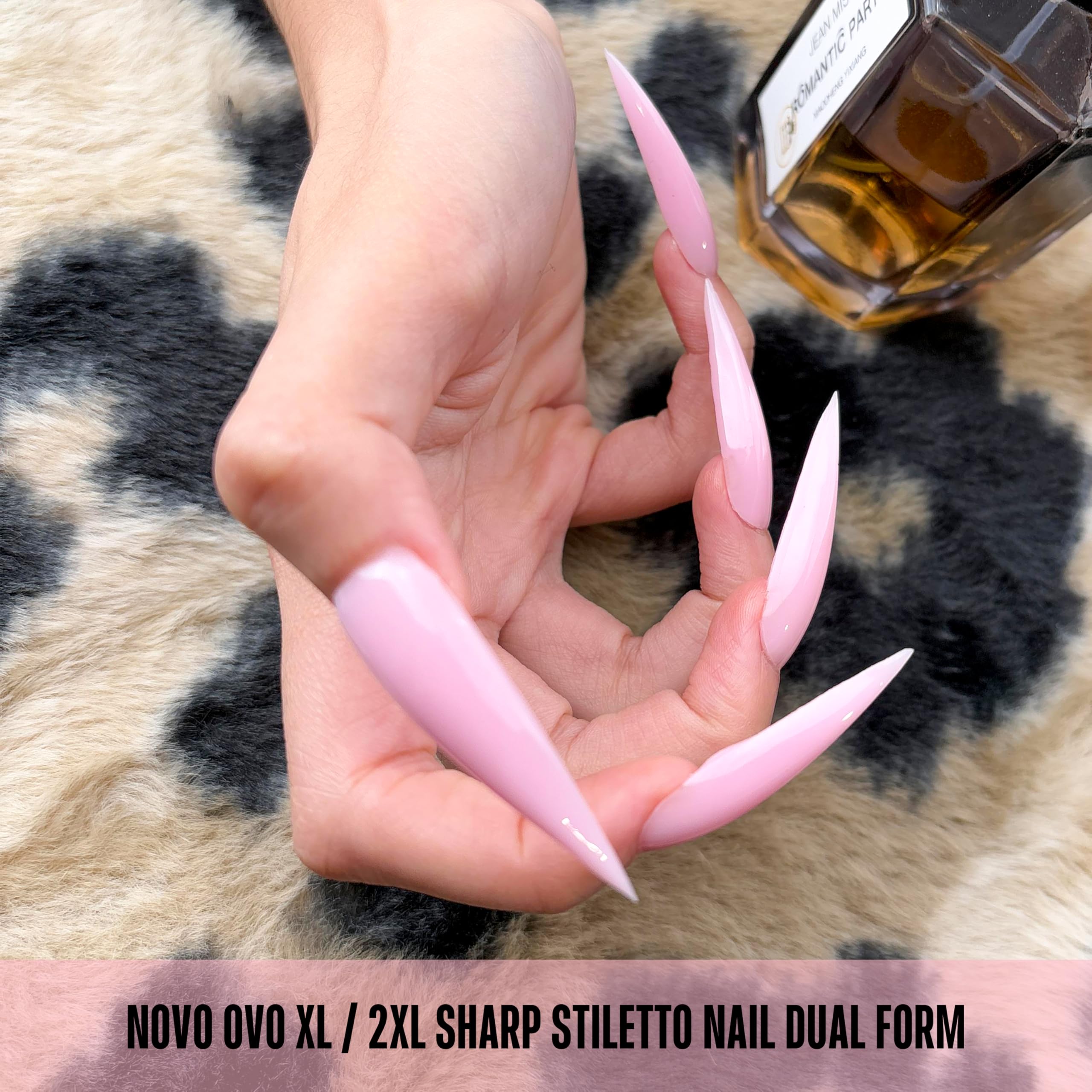 NOVO OVO Extra Long XXL - Confezione da 280 stampi per manicure fai da te, in acrilico riutilizzabile