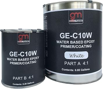 GlobMarble 1 Gal. Water Based Epoxy GE-C10W. White. Pigmented Epoxy Floor Coating. Epoxy Resin for Floor or Primer