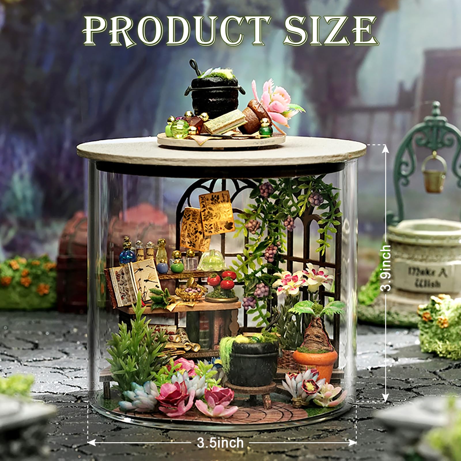 Foyucool DIY Miniature House Kit, Dollhouse Kit with Furnitures, 1:24 Mini House Making Kit for for Adult to Building, Halloween/Home Decorations/Gifts for Family and Friends, Flower Shop