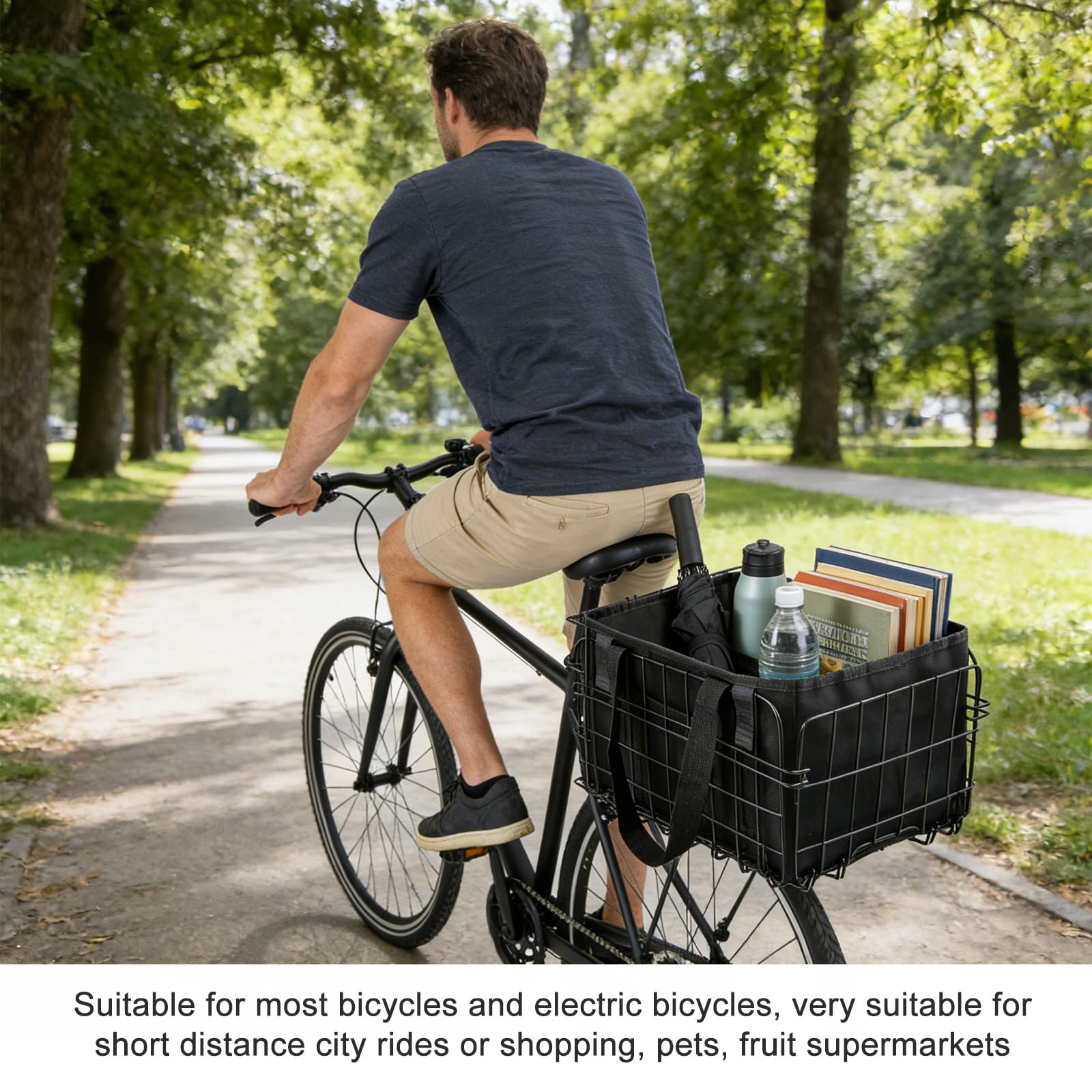 Cestinos Posteriore Per Bicis Con Fodera Interna,Borsa A Rete E Copertura Antipioggia Impermeabile,Cestino Per Bici Posteriore,Cestinos Portapacchi Bicicletta,Cestino Pieghevole Per Bicicletta