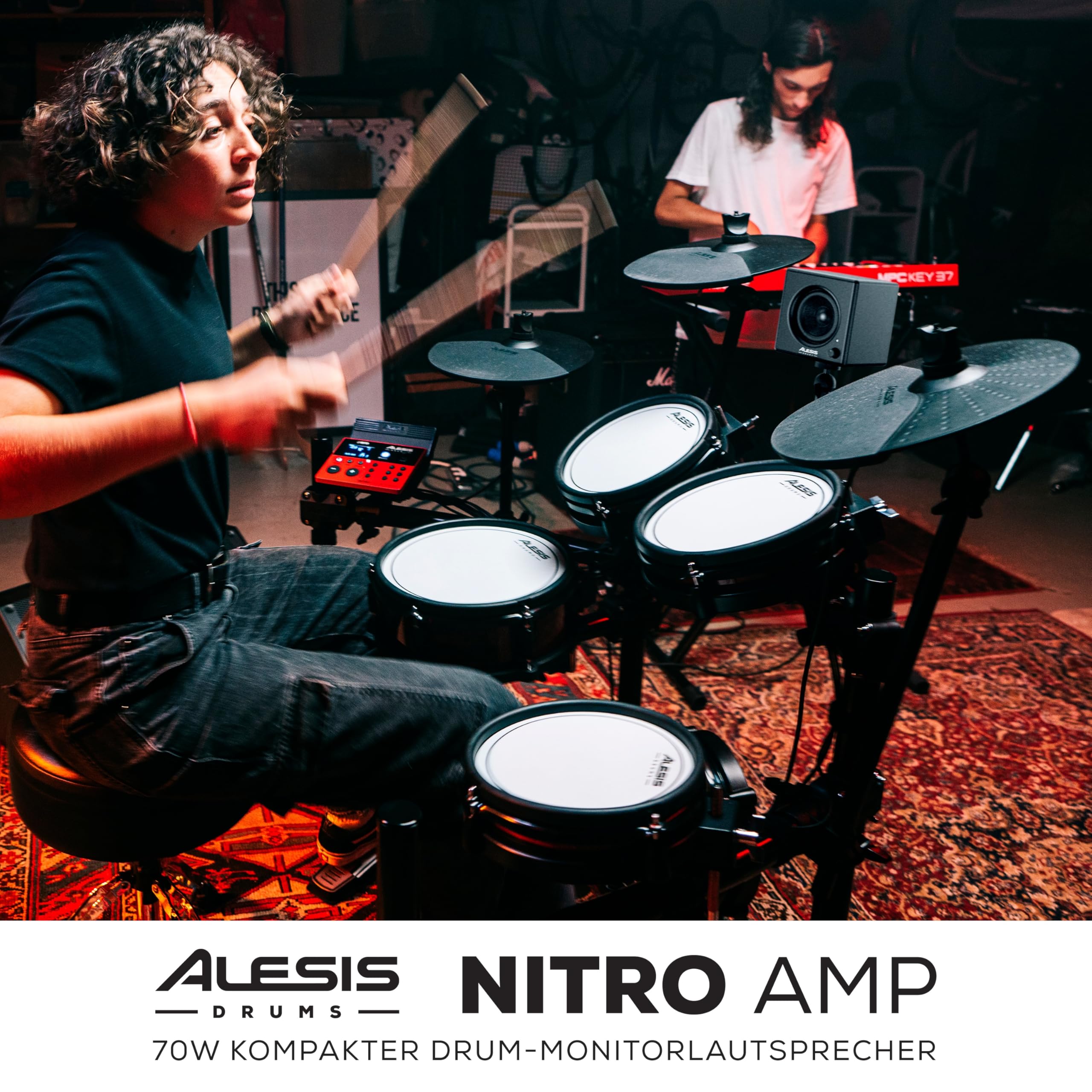 Alesis Nitro Amp 70W 3" Compact E-Drum Monitor Speaker Rack-Montage