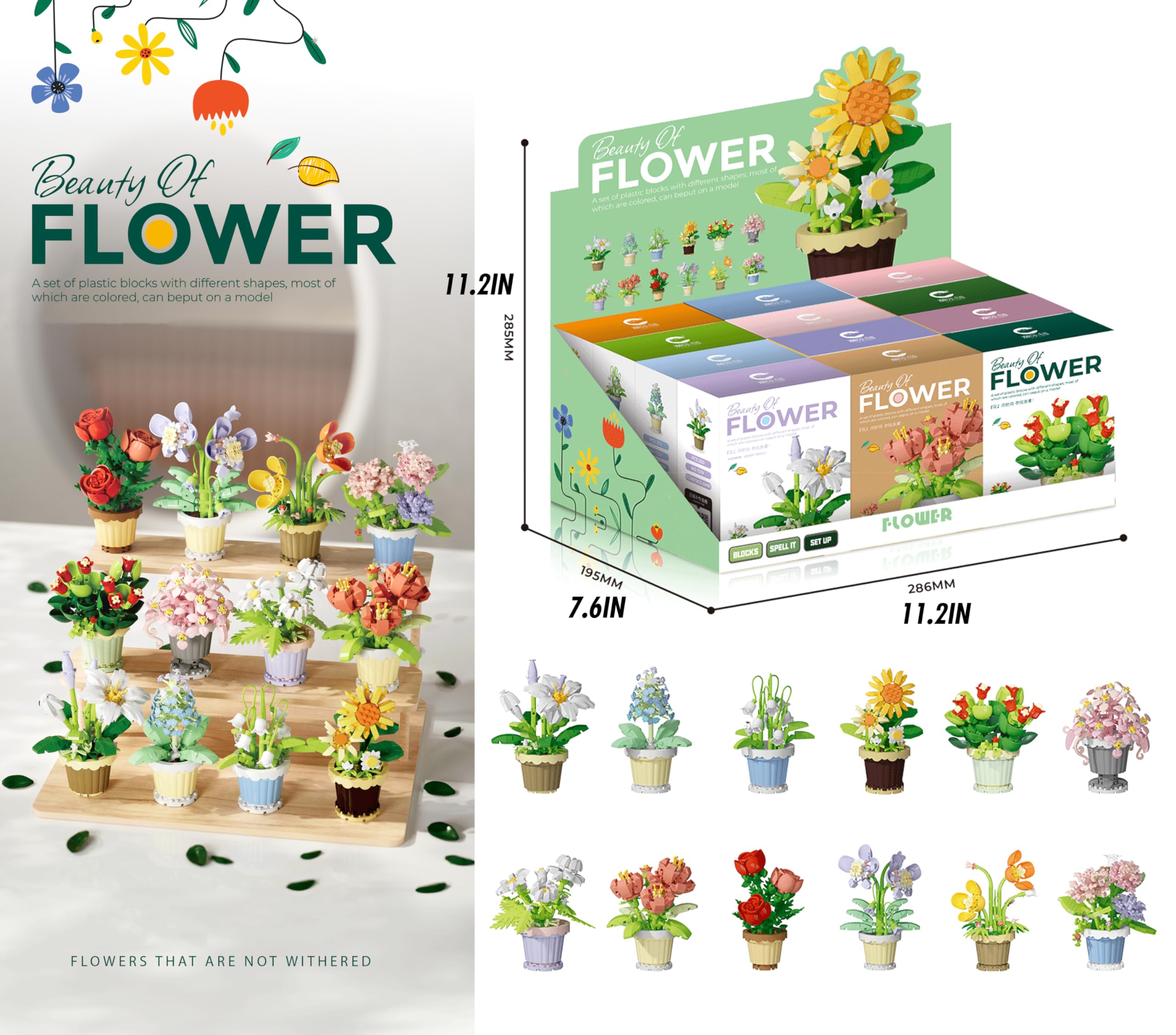 Amazon.com: Jollcnoia 12 Set Mini Flower Potted Plant Bonsai