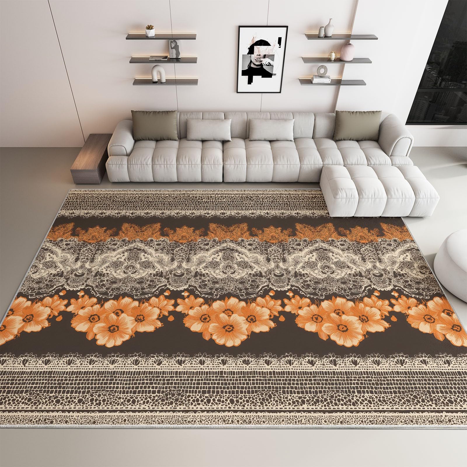 Tapis de chambre doux pour sol glissant et entretien facile