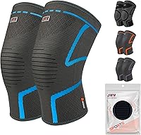 Vista 1 de Paquete de 2 rodilleras de compresión para hombres y mujeres, rodillera para aliviar el dolor de rodilla, soporte cómodo para correr, entrenar