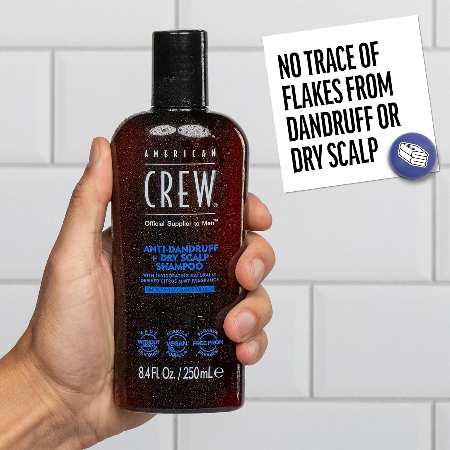 American Crew Anti-Dandruff + Dry Scalp Shampoo for Men, Citrus Mint Scent, 8.4 fl oz - Image 4