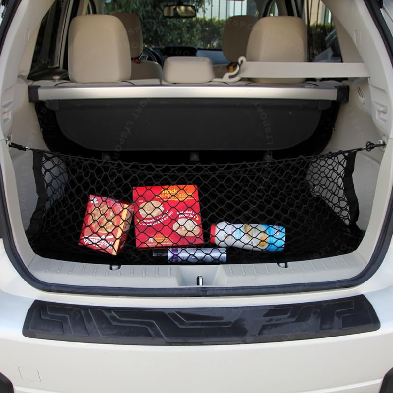 LT Sport 40" Elastic Nylon Rear Trunk Cargo Net Double Layer Envelope Storage Mesh Holder