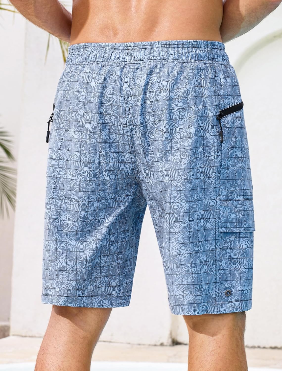 SILKWORLD Mens Swim Trunks with Compression Liner Quick Dry Bathing Suit 9" Swimming Beach Shorts with Zipper Pockets - Image 2