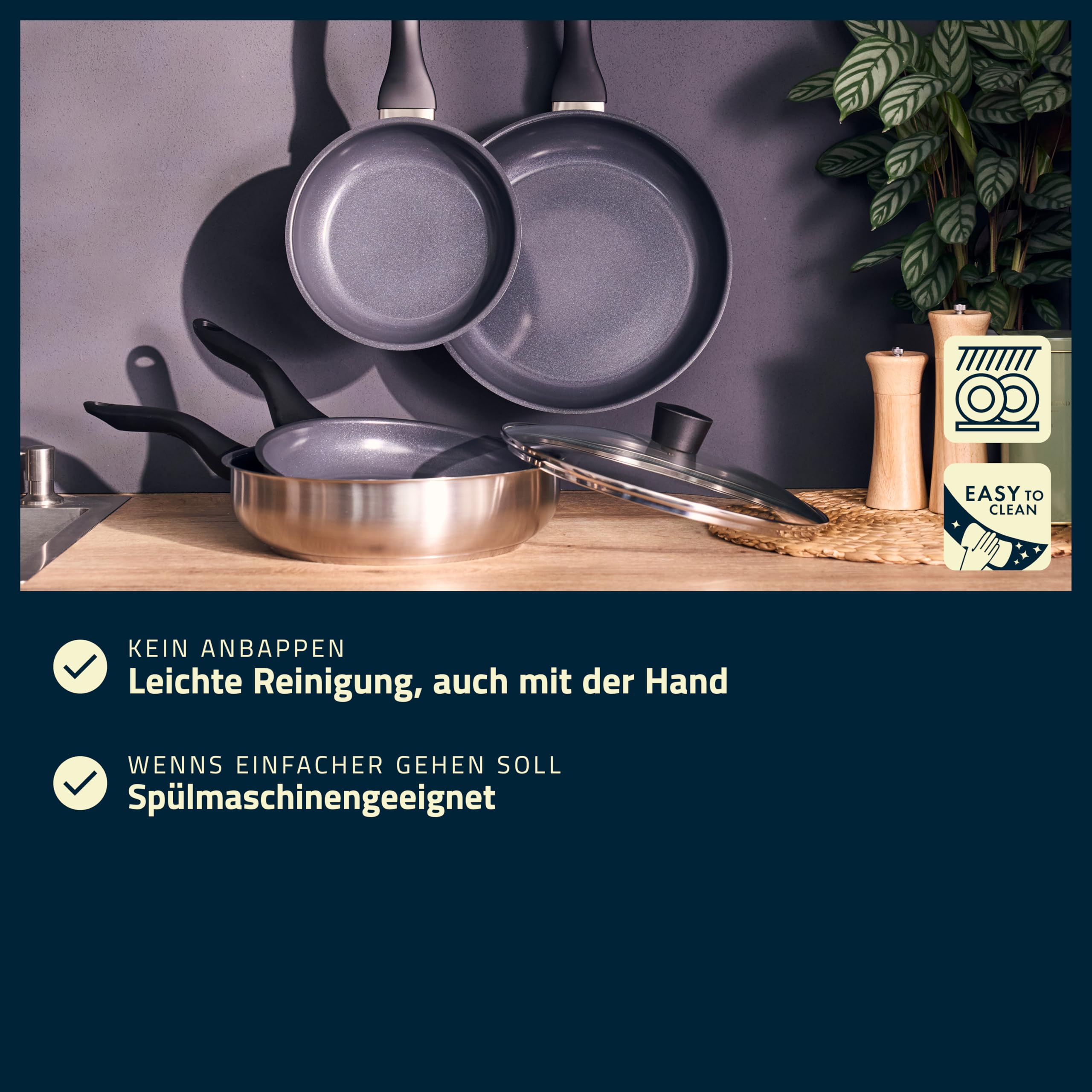 HENCKELS Stream Schmorpfanne 28 cm, Keramik-Beschichtung, Induktion