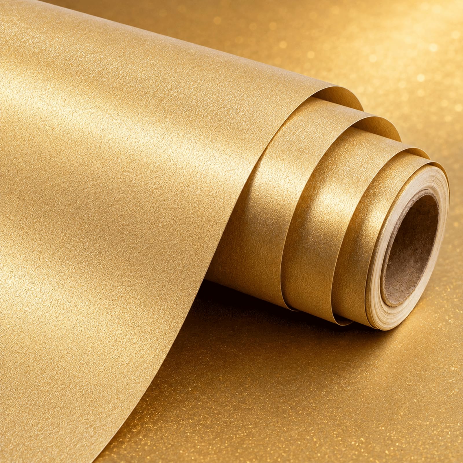 Yarcony Shimmer Gold Wrapping Paper Jumbo Roll, Matte Wrapping Paper for Gifts, Solid Color Pearly-lustre Gift Wrap for Christmas, Birthday, Wedding, Valentines Day, Mother's Day (30 Inch X 100 Feet)