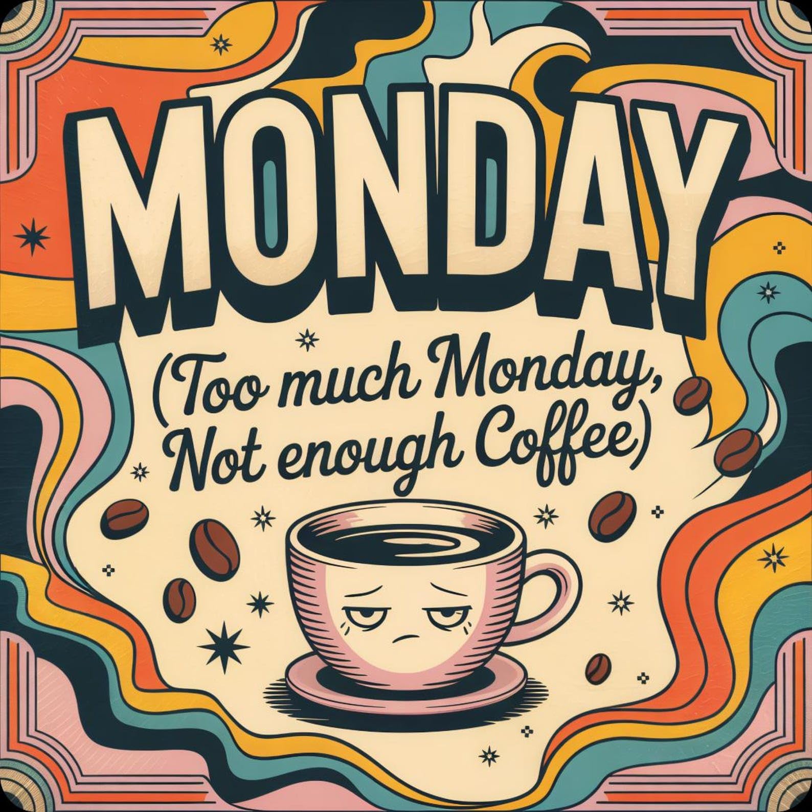 Half A Donkey Multicolor Monday. Too Much Monday Funny/Sarcastic Coaster