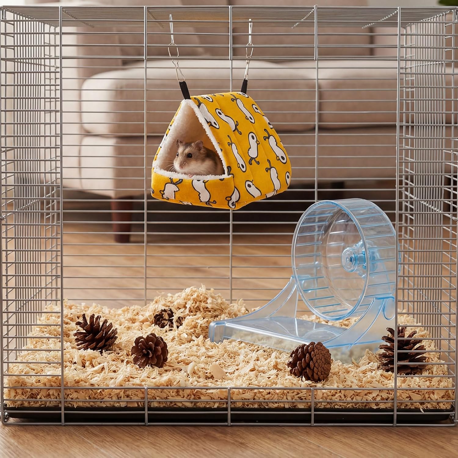 AceOrbit 6 Pcs Guinea Pig Hideout Small Tunnel 7.5 Inch Washable Hamster Bed Animal Cage Accessories for Chinchilla Rabbit Hedgehogs Ferrets to Digging Chewing(Light Color,Simple Patterns)