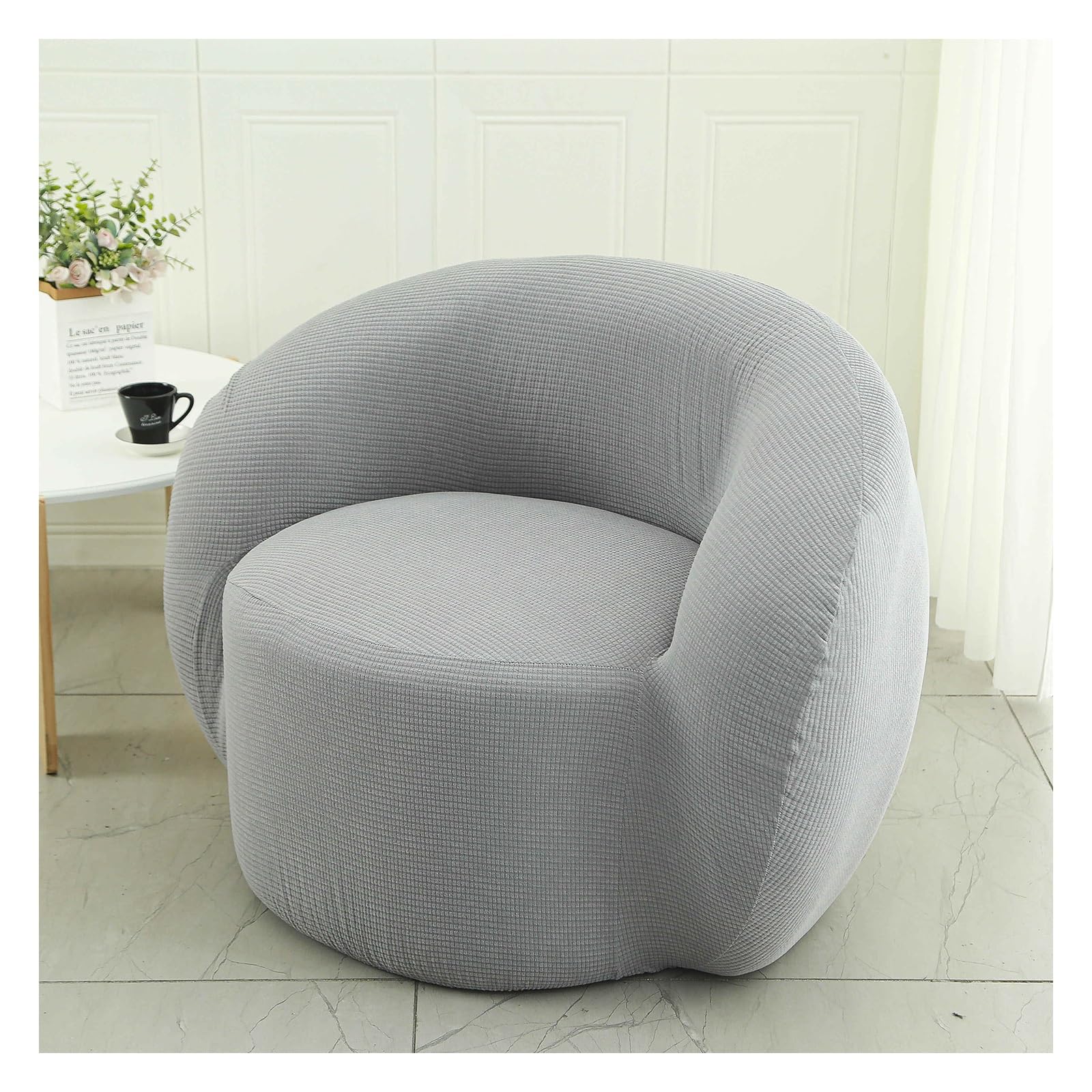 Miecoae Stretch Armchair Slipcovers Armchair Cover for Sofa Swivel Barrel Chair Cover, Swivel Accent Chair Slipcover Barrel Armchairs Sofa Cover Club Chair Couch Cover(S3,Single person)
