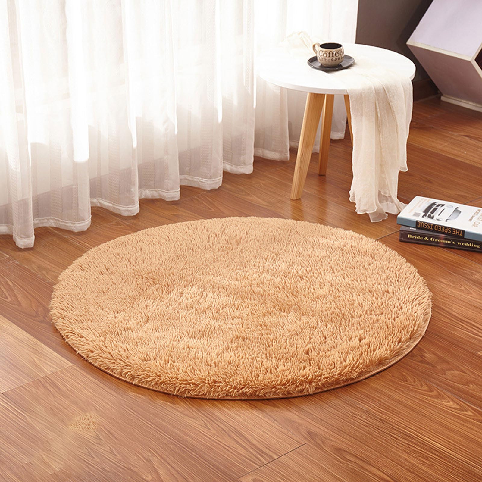 Tapis chic traditionnel style lumiere de luxe en peluche kaki pour salon