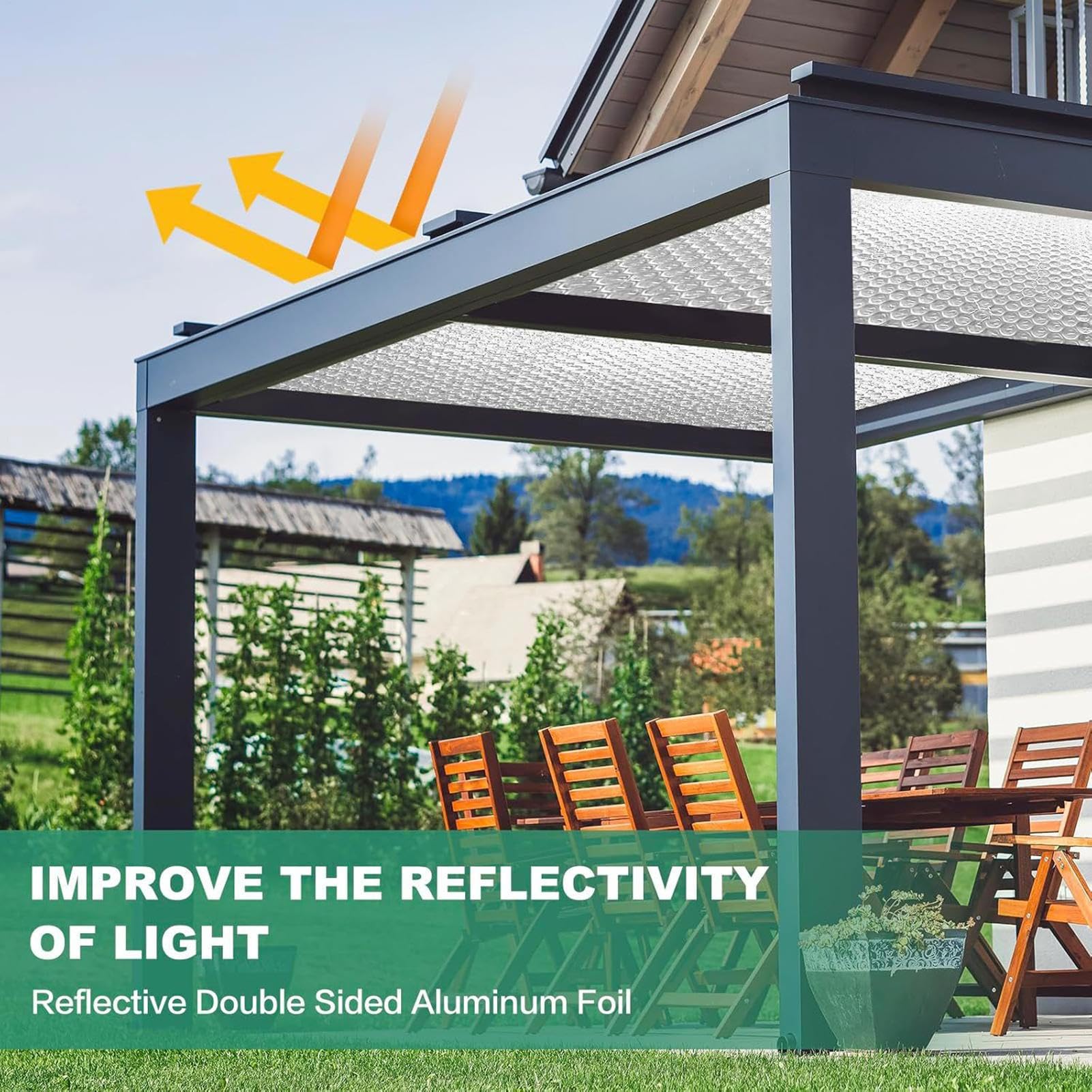 Aislamiento de lámina reflectante Lámina Aislante Térmica de Barrera | Aislante Reflectante Ventanas Impermeable y resistente a la intemperie para coches, caravanas, techos y puertas de g
