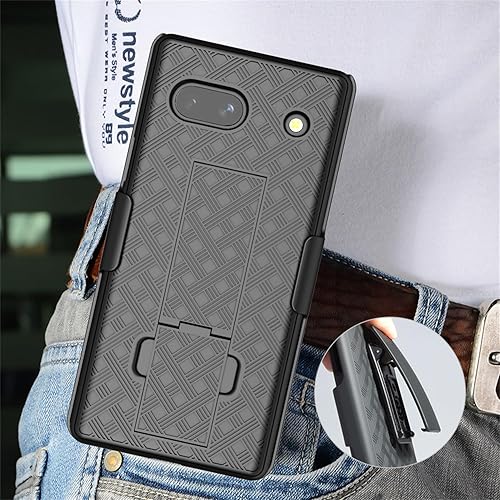 Miniatura 6 de Funda para Google Pixel 7A, funda delgada para hombre con soporte integrado + funda protectora giratoria para cinturón para Google Pixel 7A 2023,