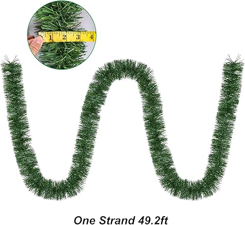 Miniatura 4 de Artiflr Guirnalda de Navidad de 50 pies, guirnalda de pino artificial para decoración navideña para exteriores o interiores, hogar, jardín,