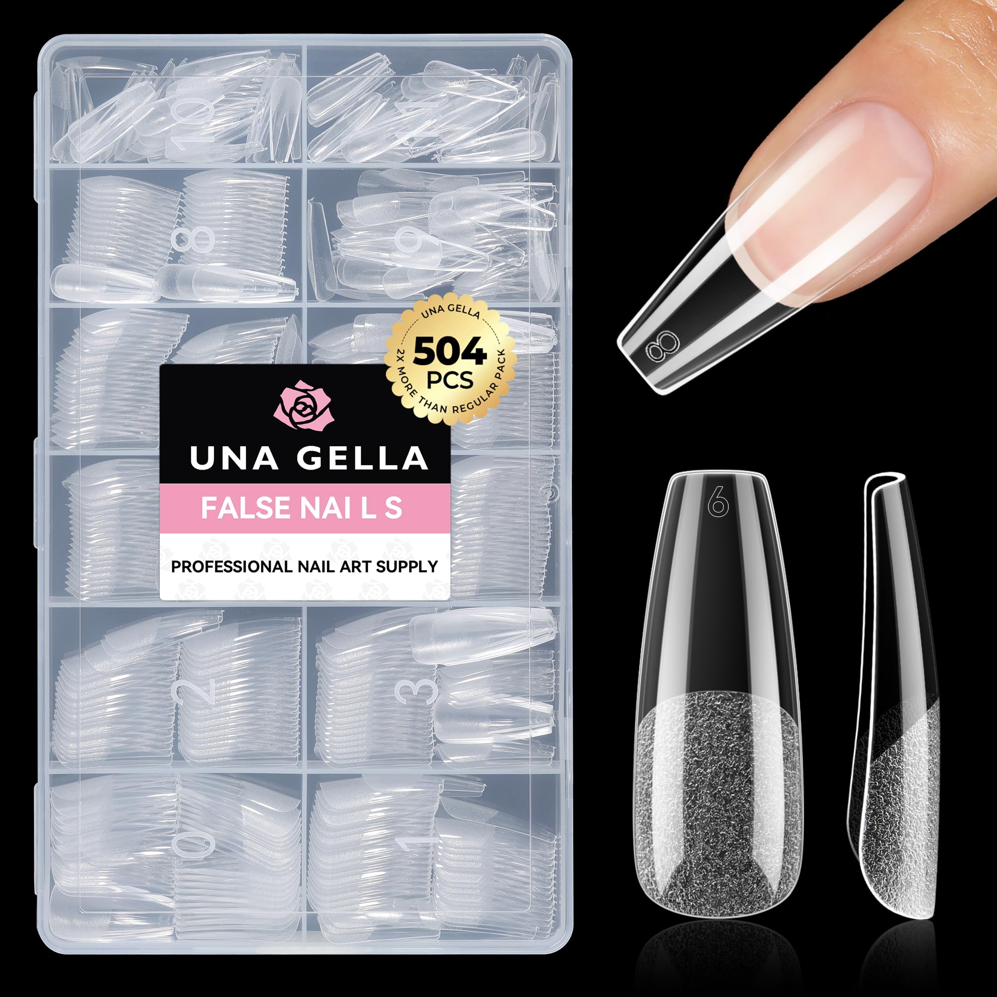 UNA GELLA Almond Nail Tips - 504PCS -17 UNA GELLA Almond Nail Tips - 504PCS -17