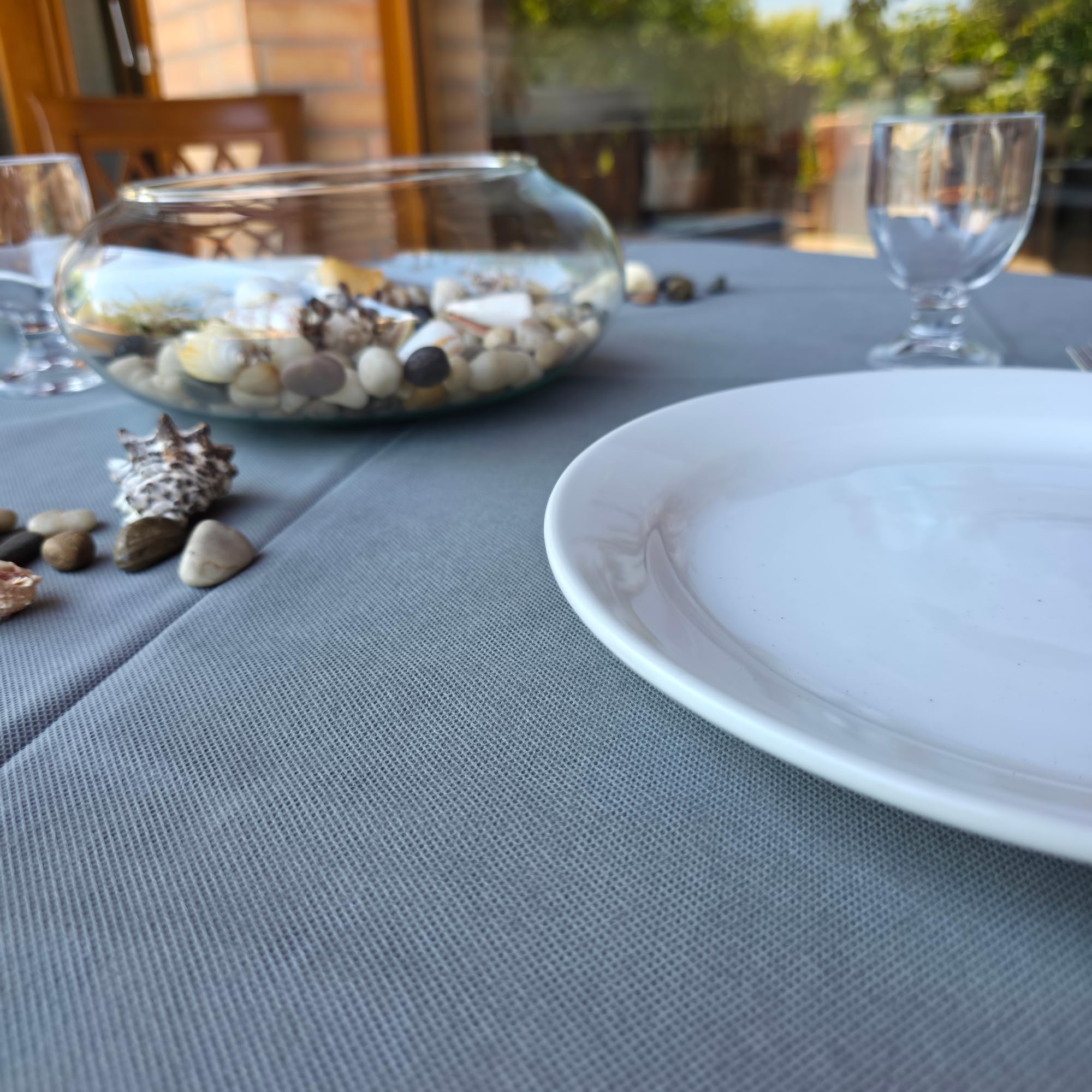 Manteles cubremanchas desechables gris TNT 100 x 100 cm resistentes tipo tela alto gramaje 48 g manteles fiesta restaurante pizzería agroturismo trattoria mantel desechable impermeable (400)