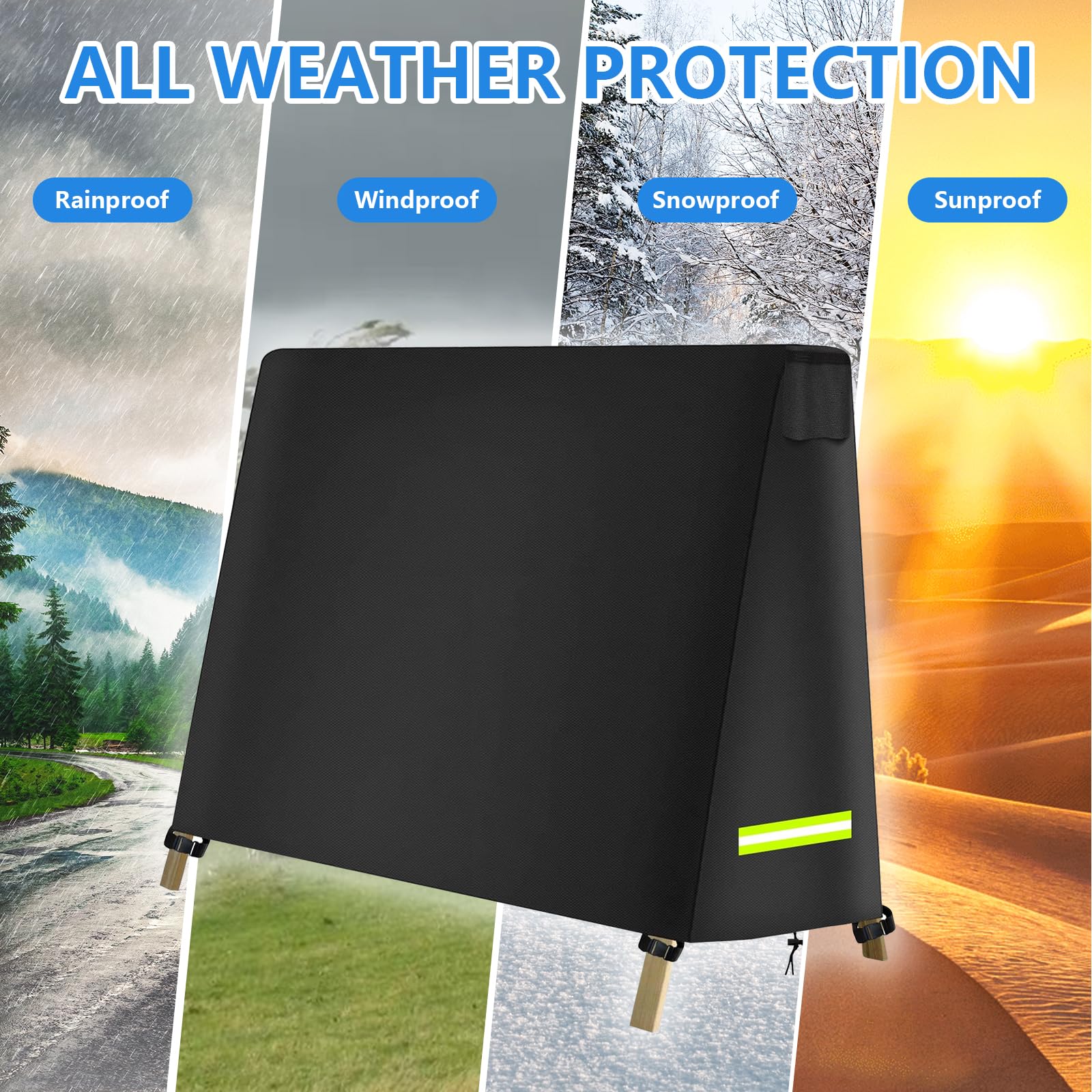 Funda Para Columpio Hollywood, Oxford 420D 200x139x200 cm Con Tiras Reflectantes Y Correas De Sujeción Resistente A Los Rayos UV Al Polvo Y Al Agua Para Columpios Con Estructura En Forma De A