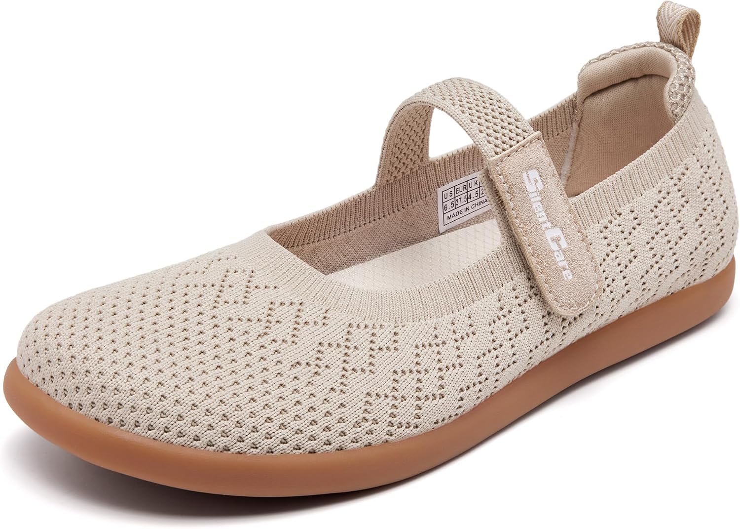 SILENTCARE Women's Barefoot Mary Jane Flats Wide Toe Box Ballet Shoes Zero Drop Sole with Adjustable Straps