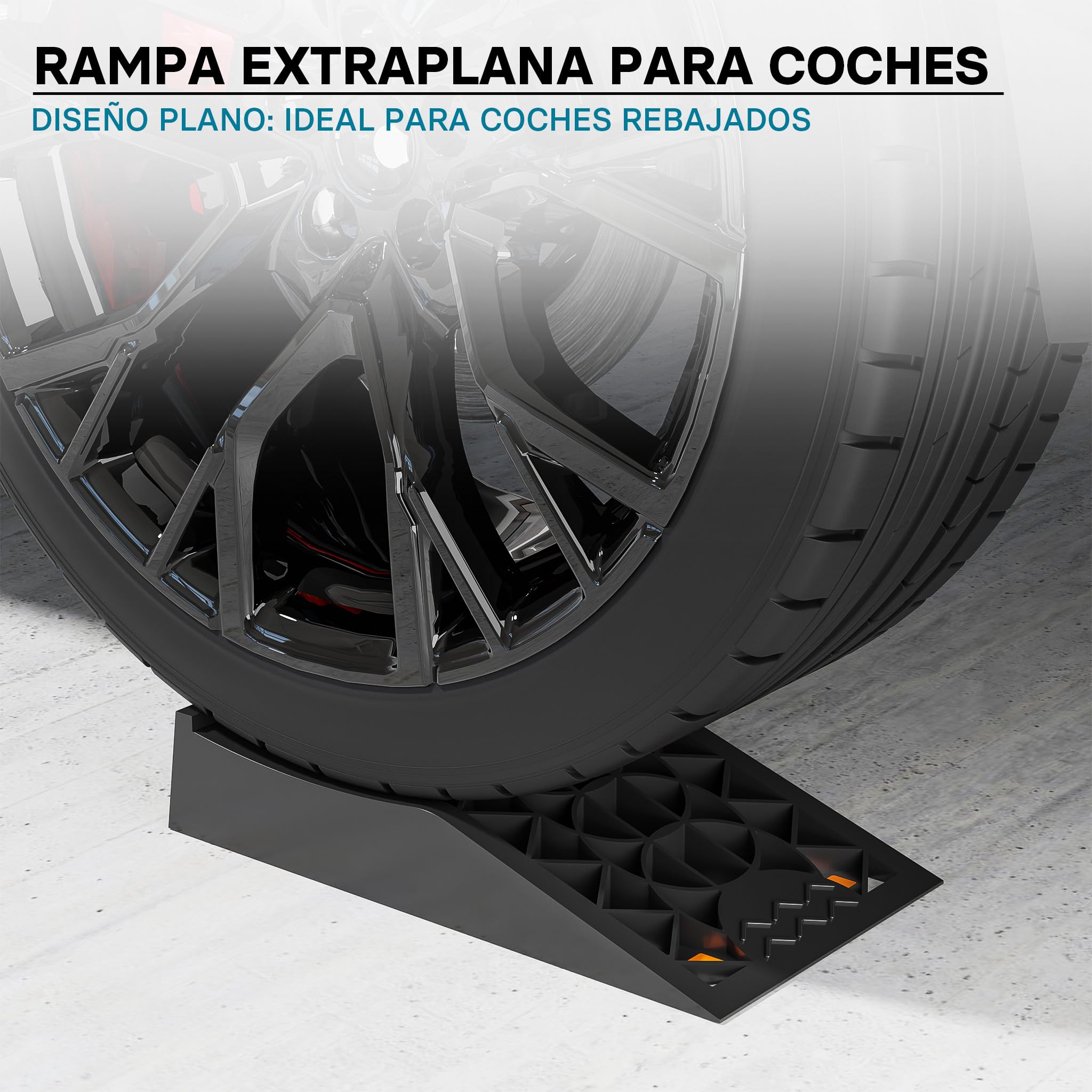 Wiltec Rampa de acceso extraplana hasta 3 toneladas 2 piezas de plástico para vehículos pesados