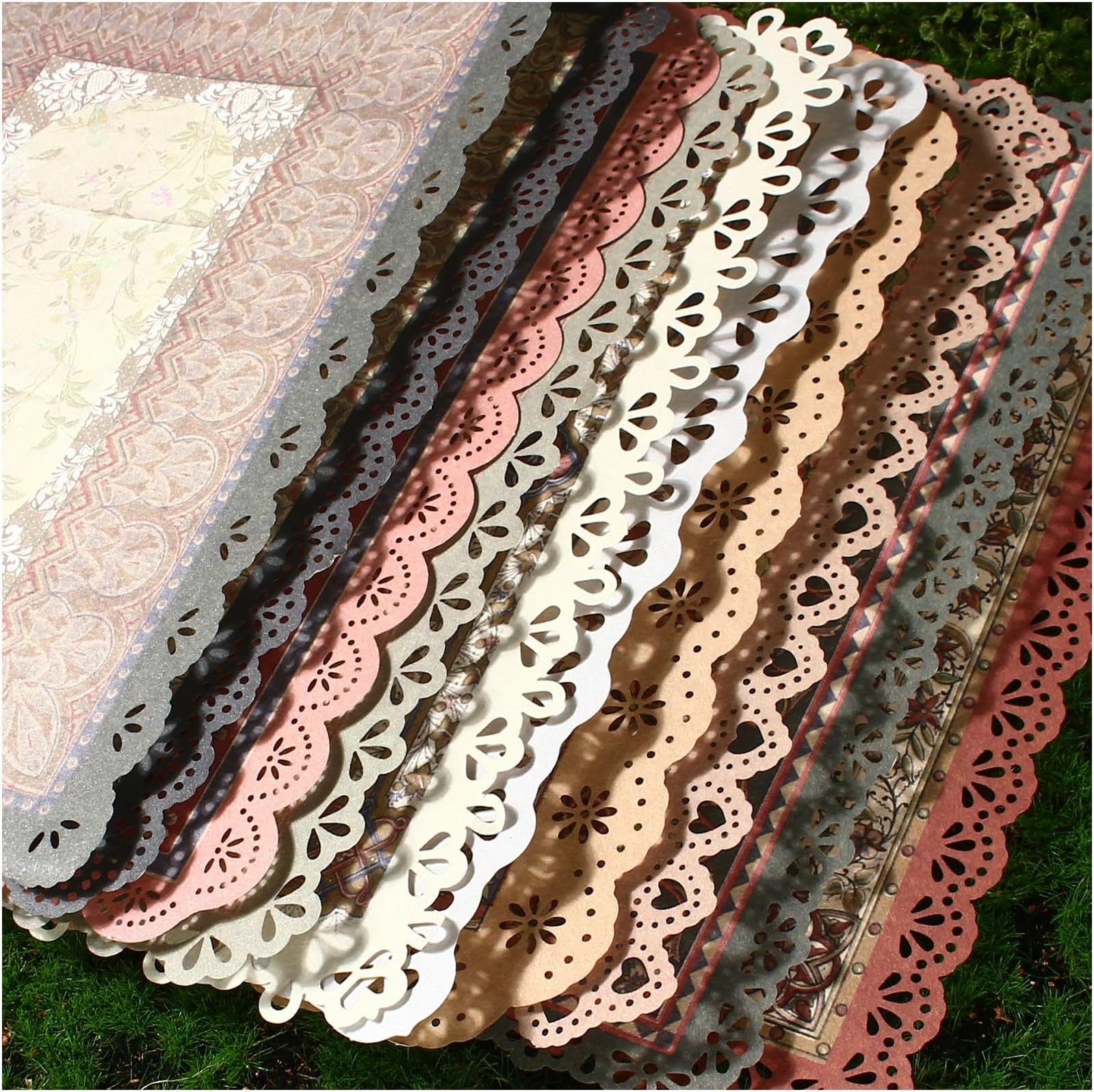 60 Sheets Lace Edged Scrapbook Stationery Paper Assorted...