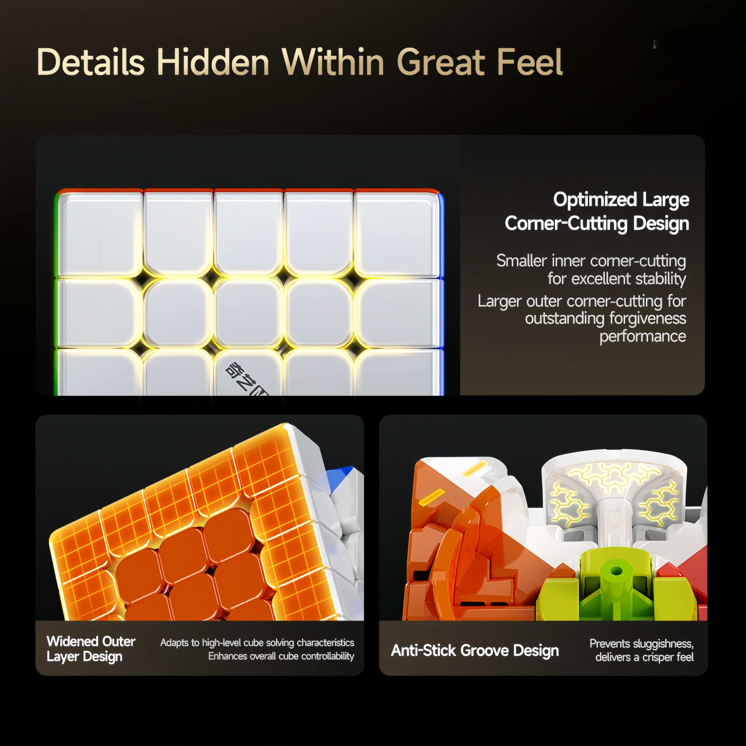 Magnetic Speed Cube 5x5 UV Coating Stickerless 59 mm Puzzle Cube 5x5x5 Smooth, Fast, for All Skill Levels