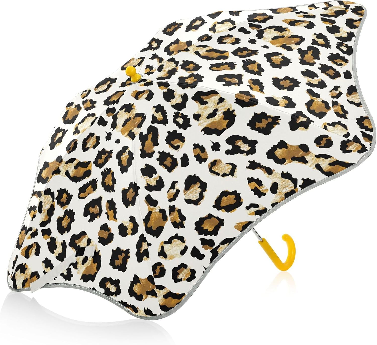 ALAZA Leopard Print Cheetah Kids Umbrella for Girls Boys Toddler Children Rain & Sun Umbrella