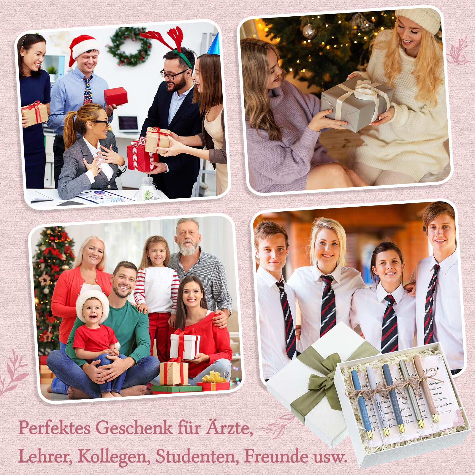 Nezyo 18 Sets Geschenke zur Wertschätzung Der Mitarbeiter Dankeschön Geschenke für Kollegen Motivierender Kugelschreiber mit Lesezeichenkarte Motivierende Geschenk zu Geben Team Kollege(Danke)