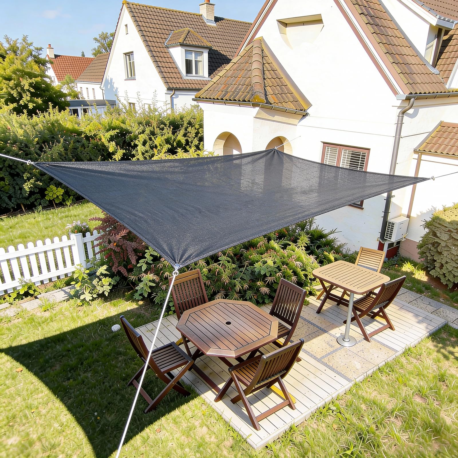 Amazon.de: HAIKUS Sonnensegel 3x4 m Rechteckig, Premium HDPE UV Schutz  Sonnenschutz Atmungsaktiv Wetterbestndig fr Garten Balkon und Terrasse,  inkl Befestigungsseile, Rechteck 3x4m Grau