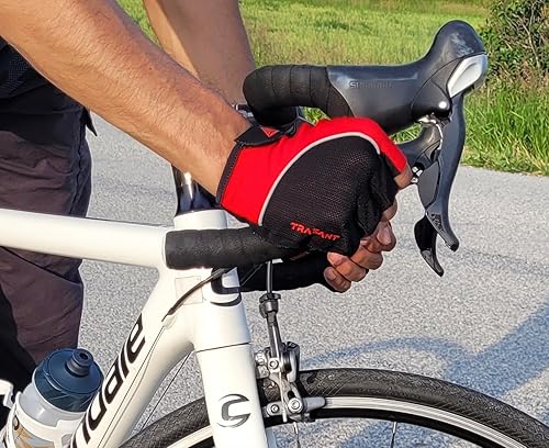 Miniatura 3 de Guantes de ciclismo de medio dedo, guantes de bicicleta antideslizantes de gel acolchados que absorben los golpes, guantes de ciclismo para hombres