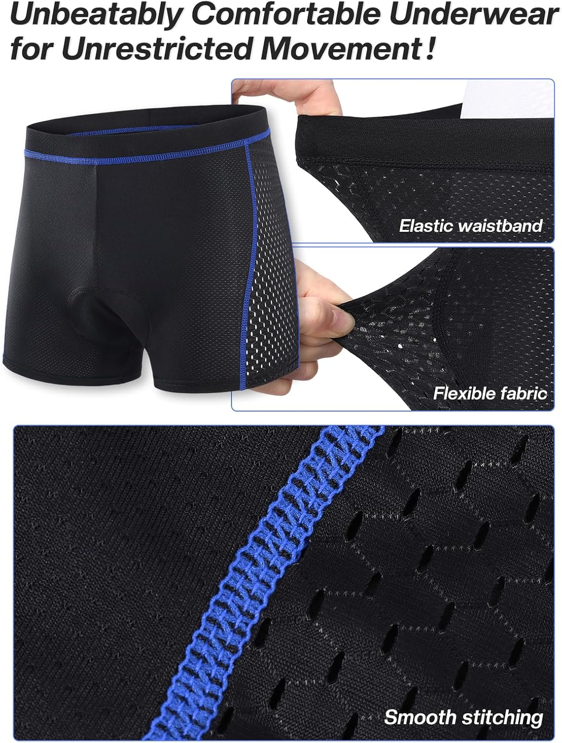 ARSUXEO Men's Cycling Underwear 4D Padded Bike Shorts Bicycle Biking Cycling Shorts with Padding Mountain Bike Liner - Image 5