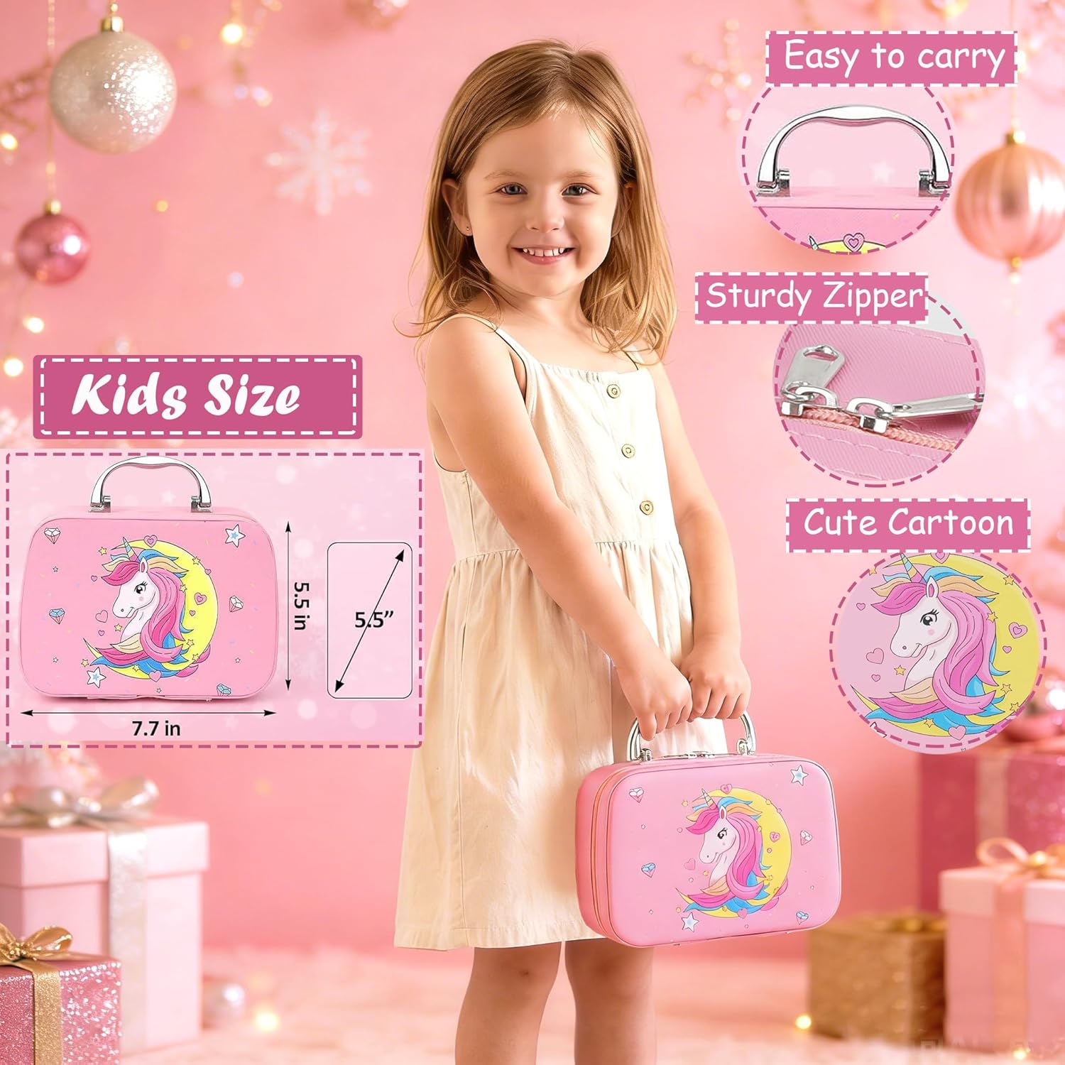 For Ideahome Washable Kids Makeup Girl Toys - Real Make Up Set for Toddler Little Girls Princess, Christmas Birthday Gift for Girls 4-12 Year Old