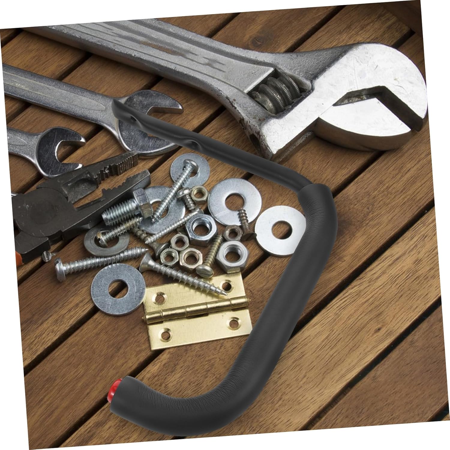 NUOBESTY 6PCS Heavy Duty Wall Mounted Garage Storage Hooks for Kayak Snowboard and Bike Multi-Functional Carbon Steel Utility Hangers for Home Organization