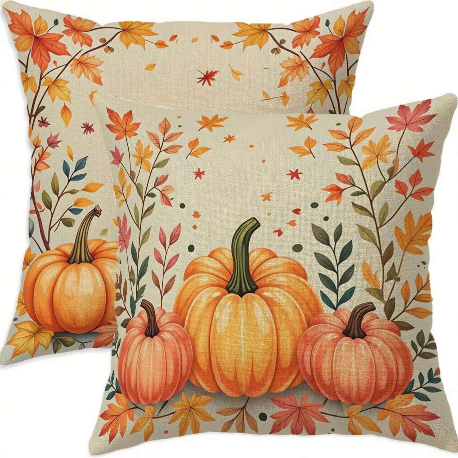 Housse coussin automne citrouille idéal pour décorer le canapé du salon