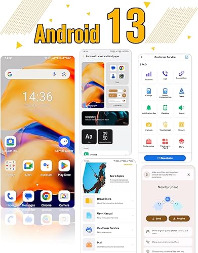Miniatura 4 de Ulefone Armor X13 - Teléfonos celulares resistentes 2023, cámaras de 50MP+24MP+8MP desbloqueado, 12+64GB de almacenamiento, pantalla de 6.52