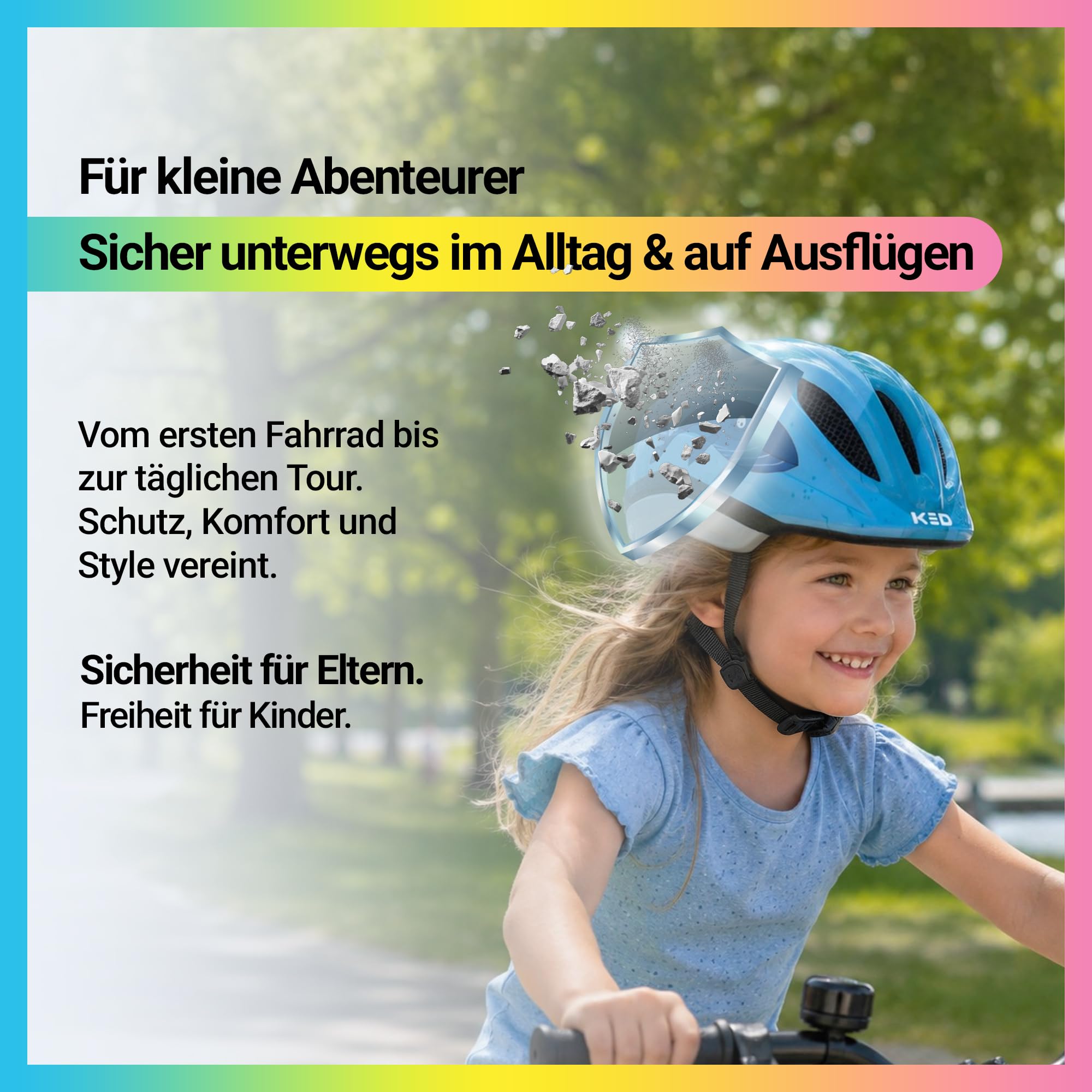 KED Meggy II Trend Fahrradhelm Für Kinder – Made In Germany, LED Rücklicht, MaxShell Technologie Und Präzise Größenverstellung