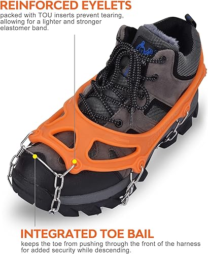 Miniatura 3 de Aliglow Empuñaduras de nieve de hielo sobre zapatobota de tracción de tacos de tacos antideslizantes calzado