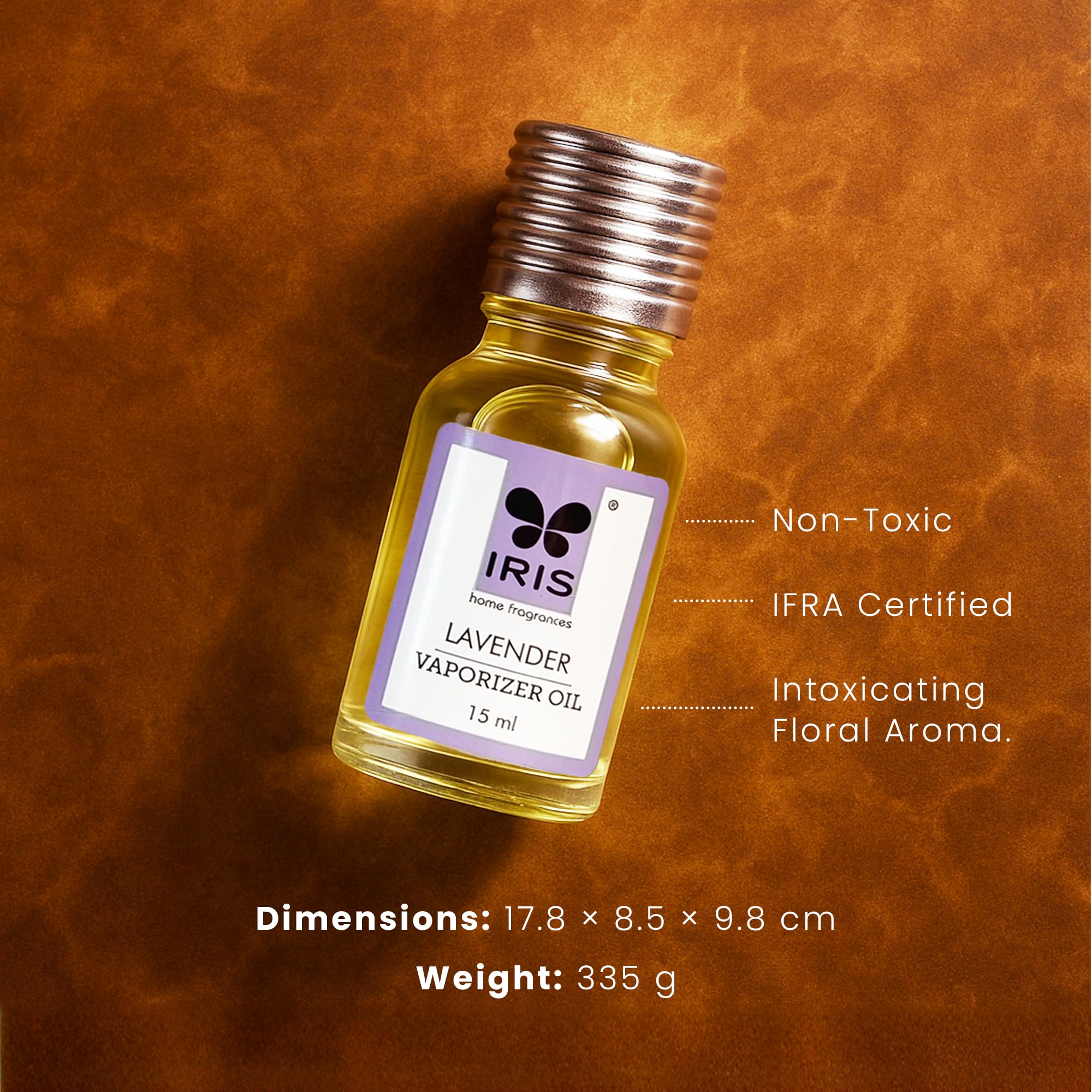 IRIS Home Fragrance, Lavender Reed Diffuser, Lavender Scent, Toxin-Free, Fine-Living Fragrance, Aromachology, Mood Enhancer, Made In India - 1 Unit Of 15Ml Fragrance Vaporizer Oil. - Image 2 thumbnail