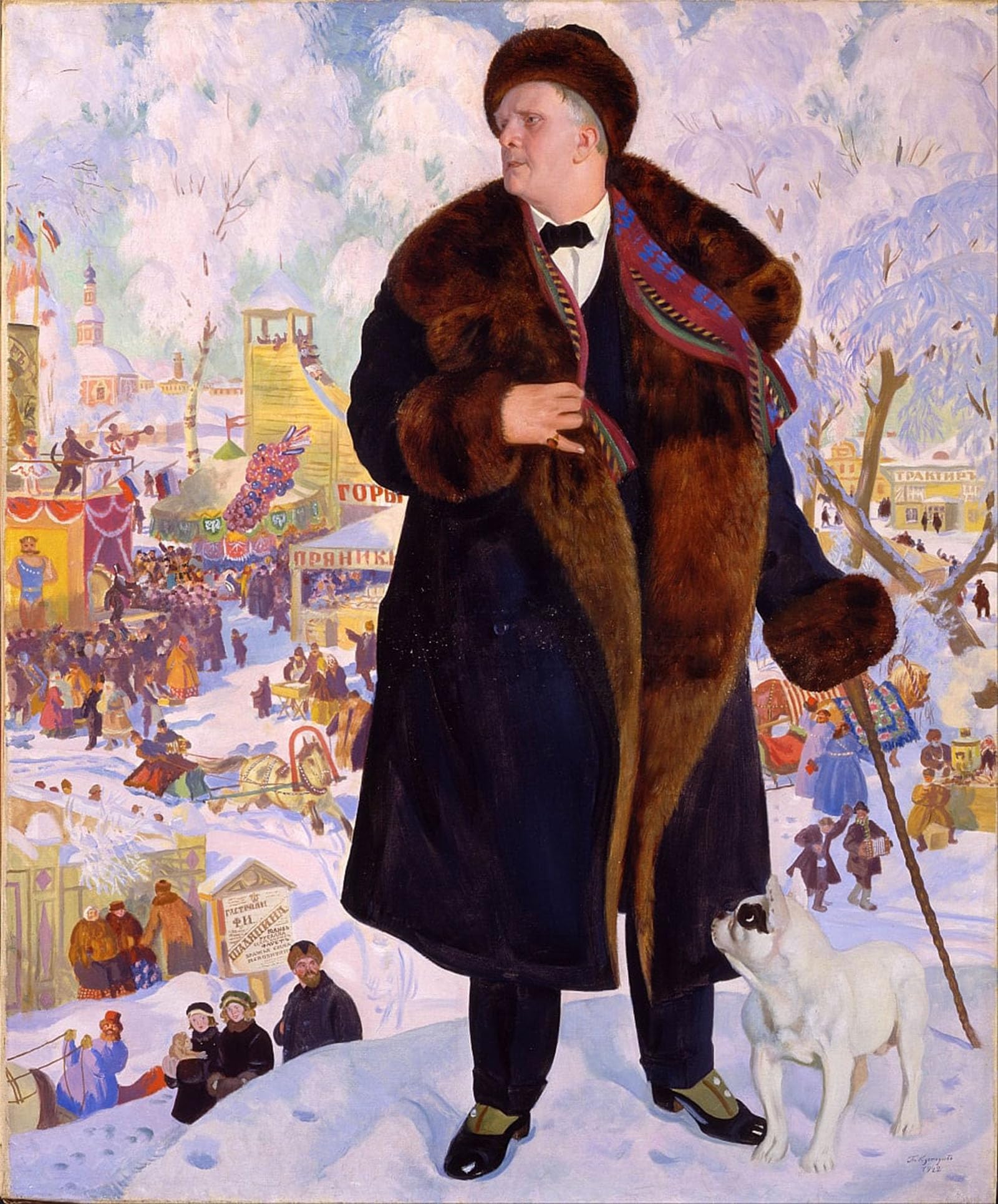 ARTXLXXBN Famous Painting Art Wall Decor Abstract Art Picture Portrait of Fyodor Chaliapin by Boris Mikhailovich Kustodiev Animal Pictures for Home Decor 60x90cm