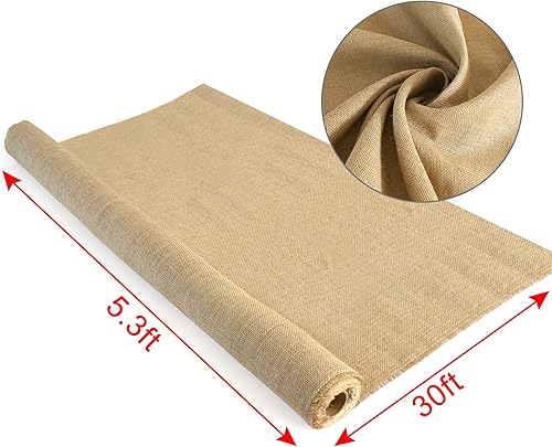 Miniatura 2 de Agfabric Tela de barrera de malezas de arpillera natural, 7.9 onzas, 5.3 x 30 pies, arpillera para verduras y plantas, beige