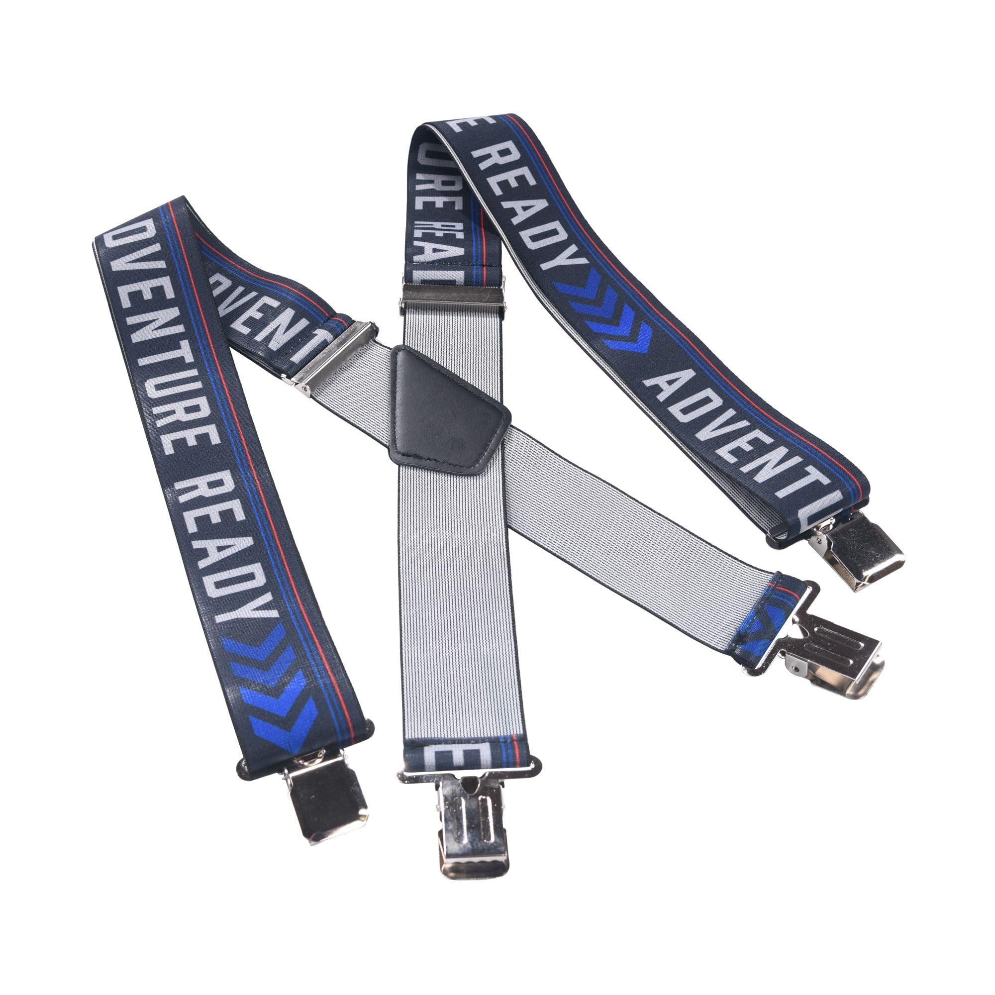 Bike It Unisex Blue/Red Heavy Duty Motorcycle Rider Braces Adventure Elasticated Motorbike Trouser Braces ()