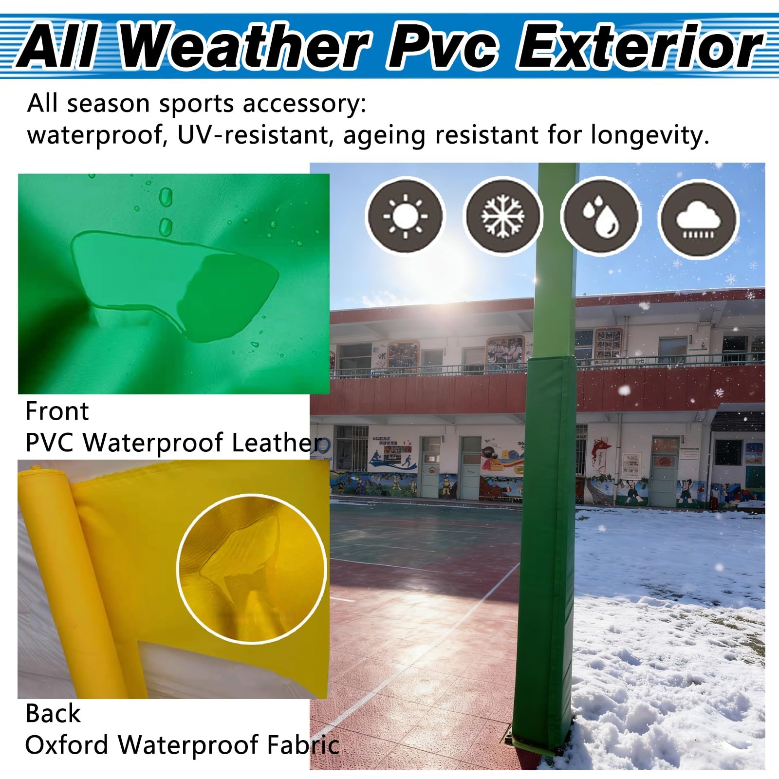 Protector para Poste de Baloncesto, 180 cm de Largo, Acolchado para Postes de sótano, Almohadilla de Espuma autoadhesiva para Postes metálicos Cuadrados, Protector de aro de Baloncesto, cojí