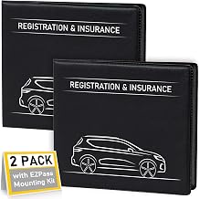 CANOPUS Car Registration and Insurance Holder, Car Document Holder, Vehicle Registration and Insurance Card Holder, Wallet for Auto, Trailer, Motorcycle, Truck, Vehicle Paperwork Organizer (2 Pack)